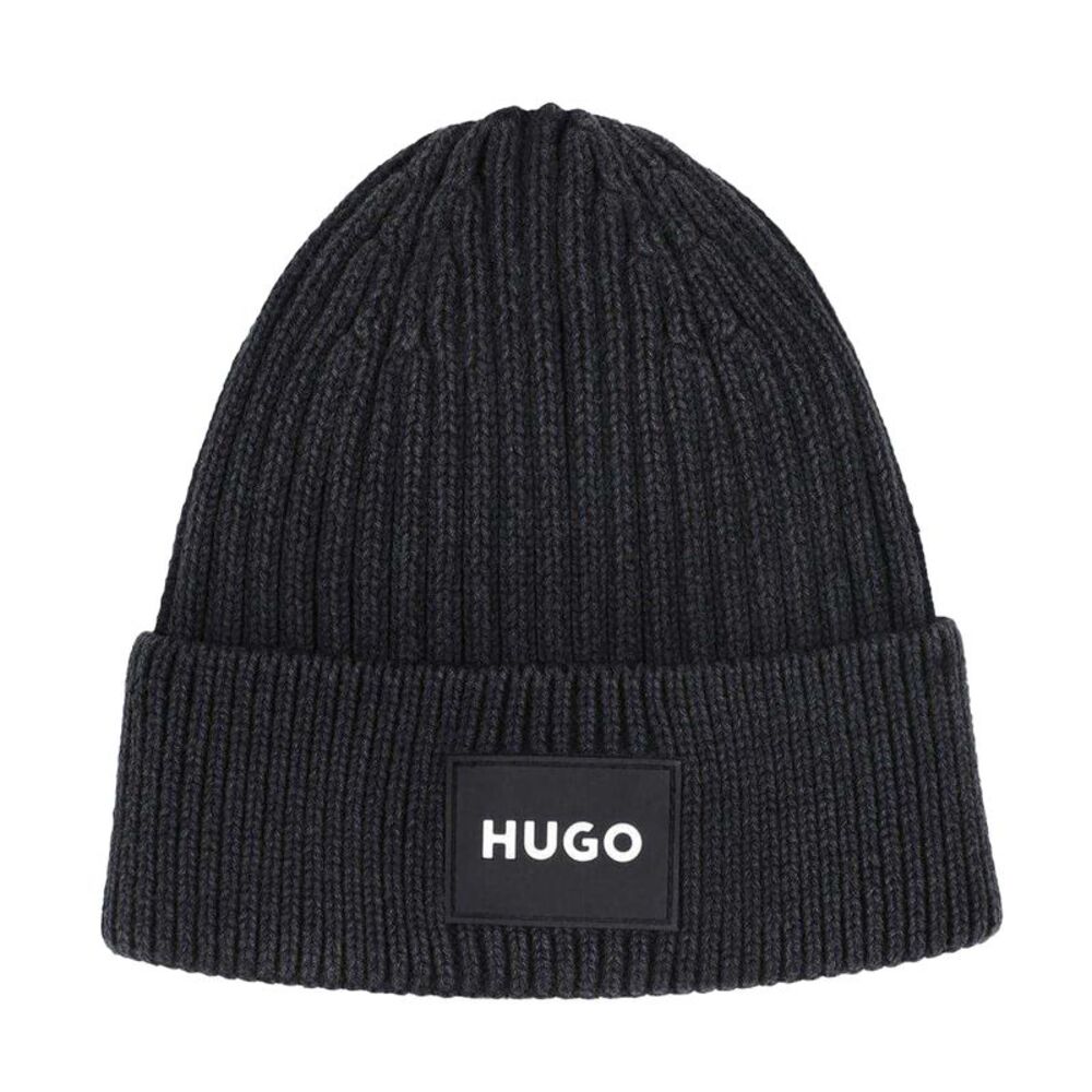 Hugo Childrens/Kids Ribbed Beanie / Black